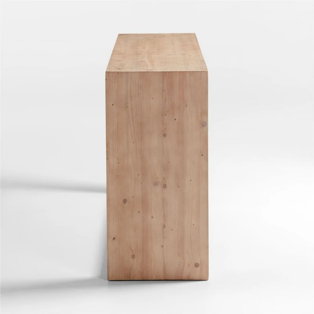 Vernon 72" Rectangular Natural Pine Wood Storage Console Table