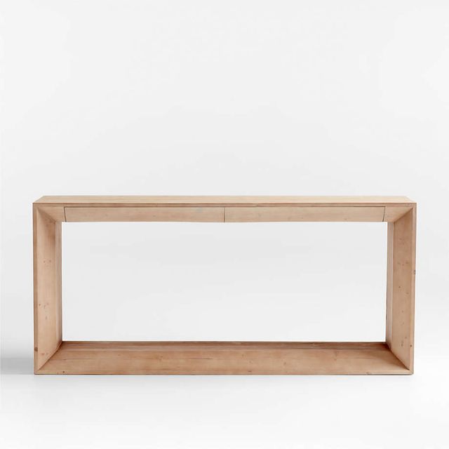 Vernon 72" Natural Pine Wood Storage Console Table