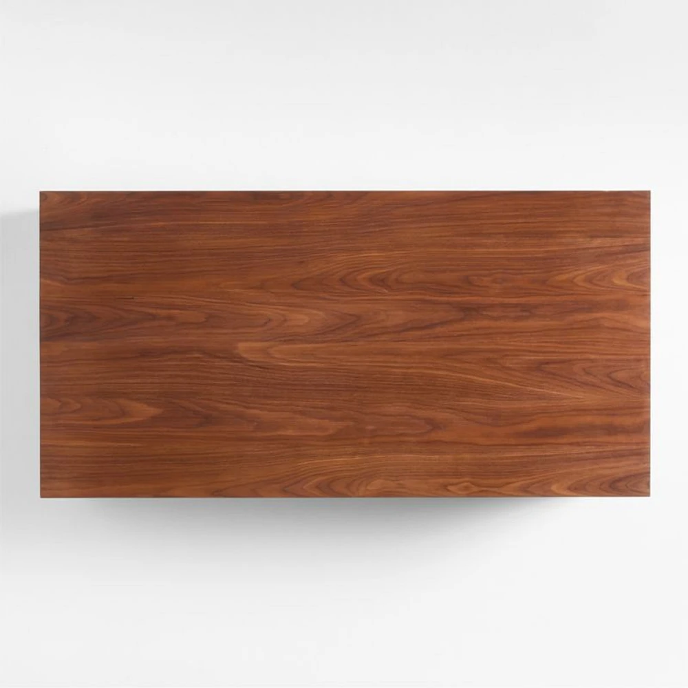 Vernon Walnut Wood 56" Rectangular Coffee Table with Shelf