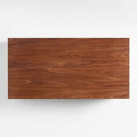 Vernon Walnut Wood 56" Rectangular Coffee Table with Shelf