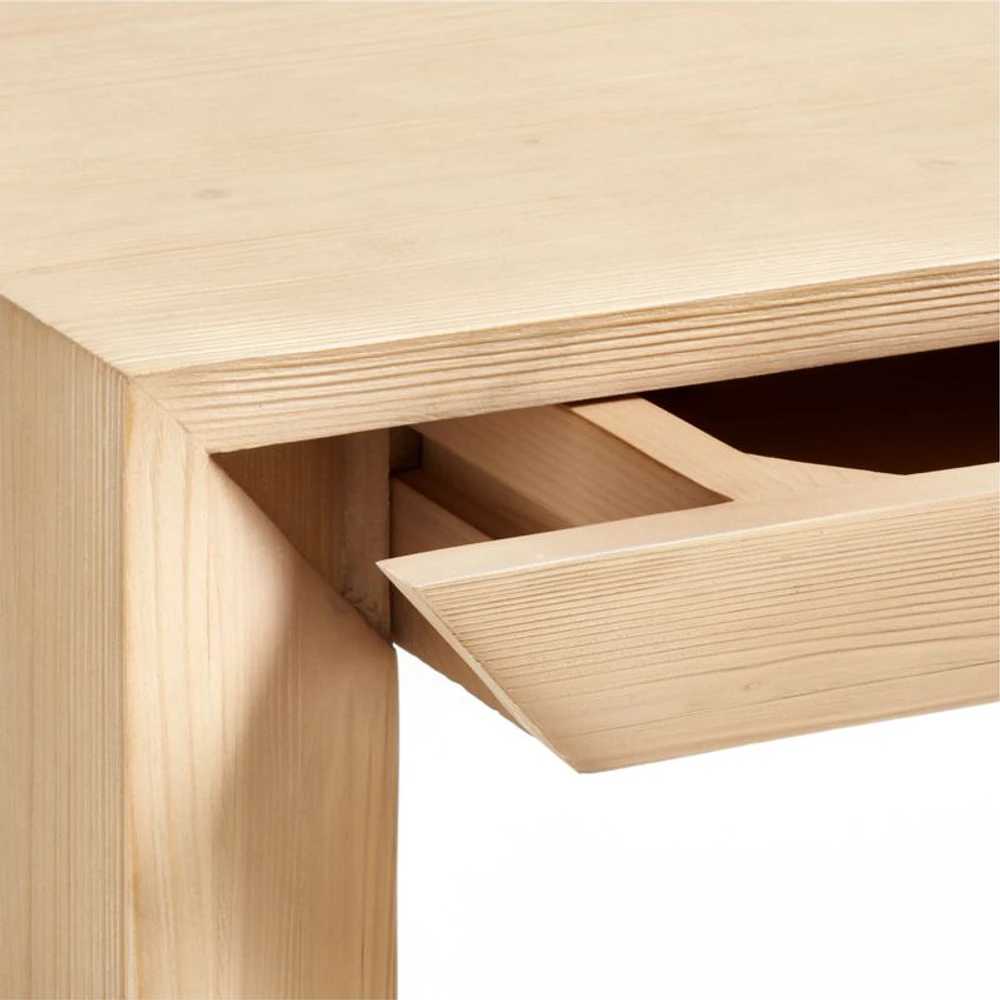 Vernon Natural Wood Side Table with Drawer, Set of 2