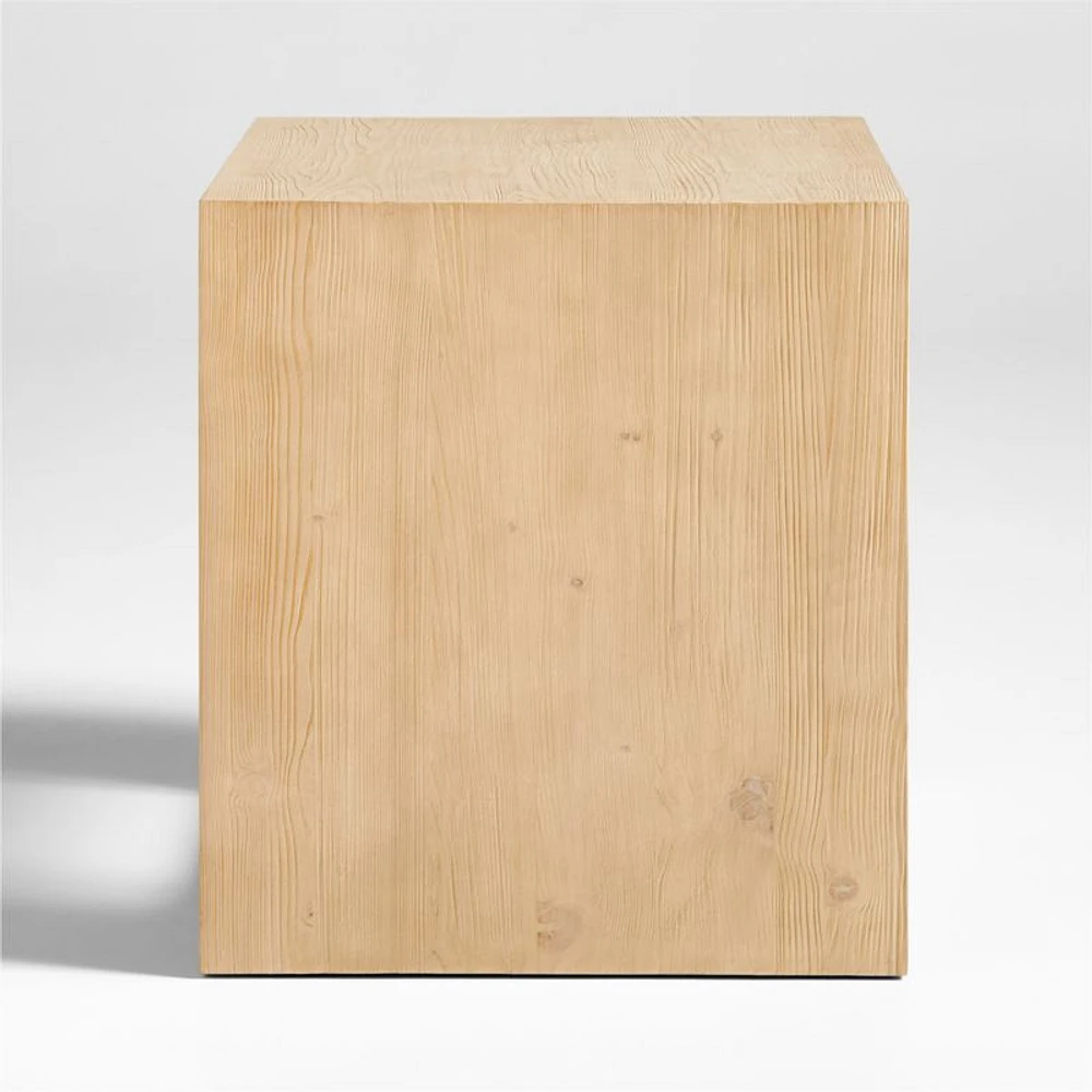 Vernon Natural Wood Side Table with Drawer, Set of 2