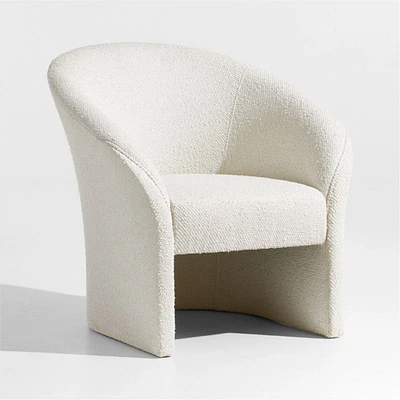Verso Small Space White Fabric Accent Chair