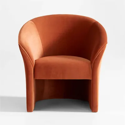Verso Small Space Rust Velvet Accent Chair