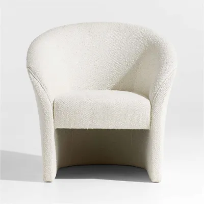 Verso Small Space White Fabric Accent Chair