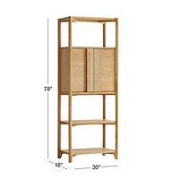 Vertex Bookcase Bar Cabinet