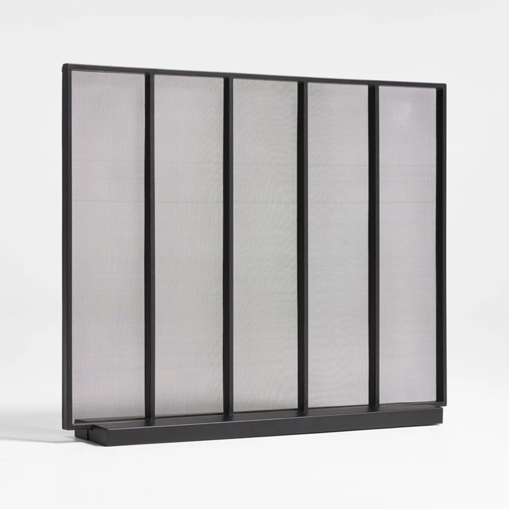 Black Vertical Fireplace Screen