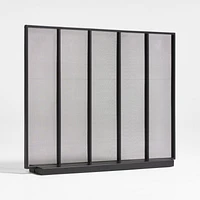 Black Vertical Fireplace Screen