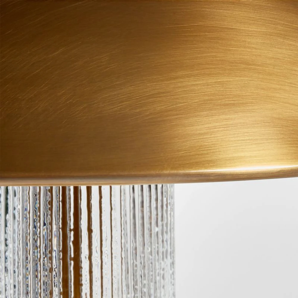 Vidro Ribbed Glass Floor Lamp with Brass Shade 63"