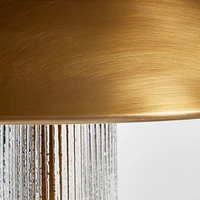 Vidro Ribbed Glass Floor Lamp with Brass Shade 63"