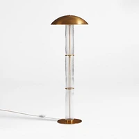 Vidro Ribbed Glass Floor Lamp with Brass Shade 63"