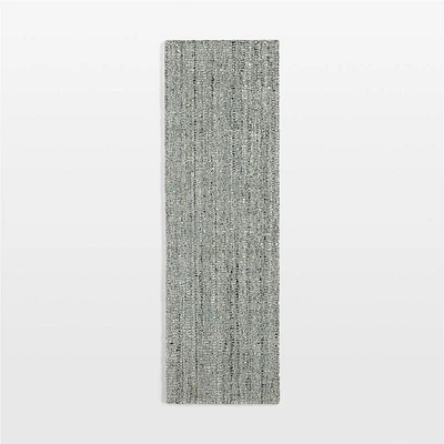 Vienne Performance Wool Striped Light Blue Runner Rug 2'10"x9'
