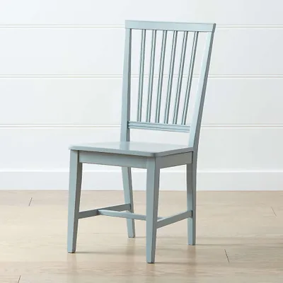 Village Blue Grey Wood Dining Chair