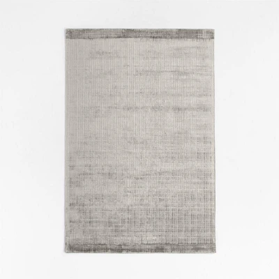 Viscose Grid Light Grey Kids Area Rug 6'x9'