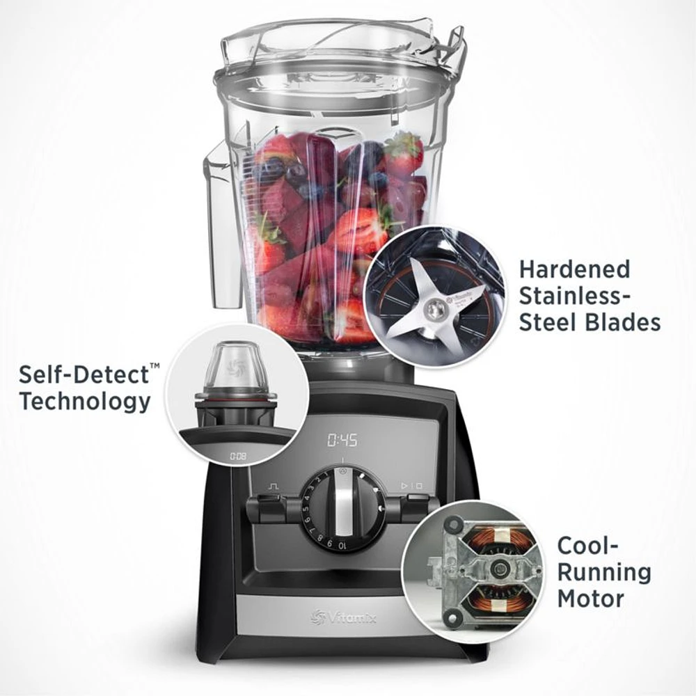 Vitamix ® A2500 Black Blender with Food Processor Attachment