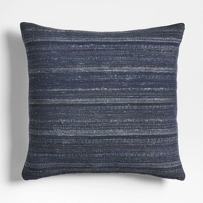 Vittoria Silk Blend Textured 23x23 Deep Indigo Blue Throw Pillow Cover