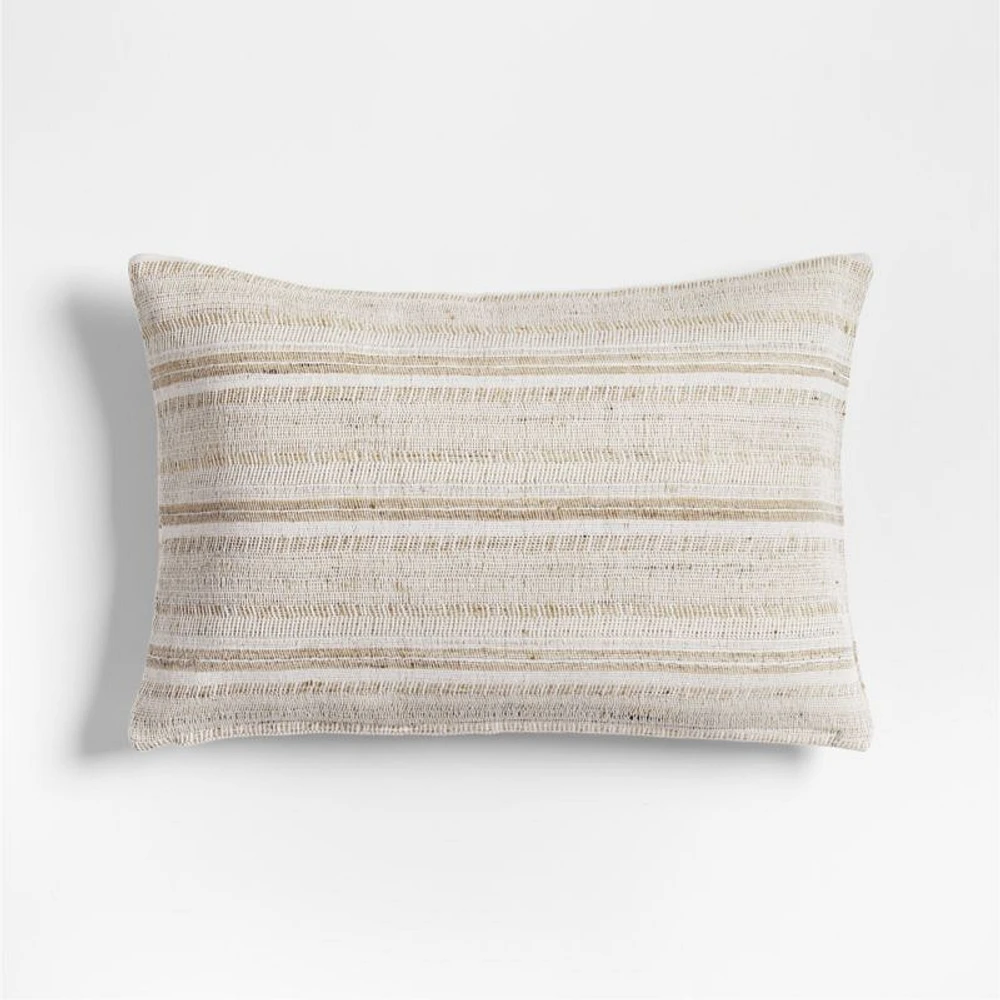 Vittoria Silk Blend Textured 24x16 Calm Beige Throw Pillow Cover