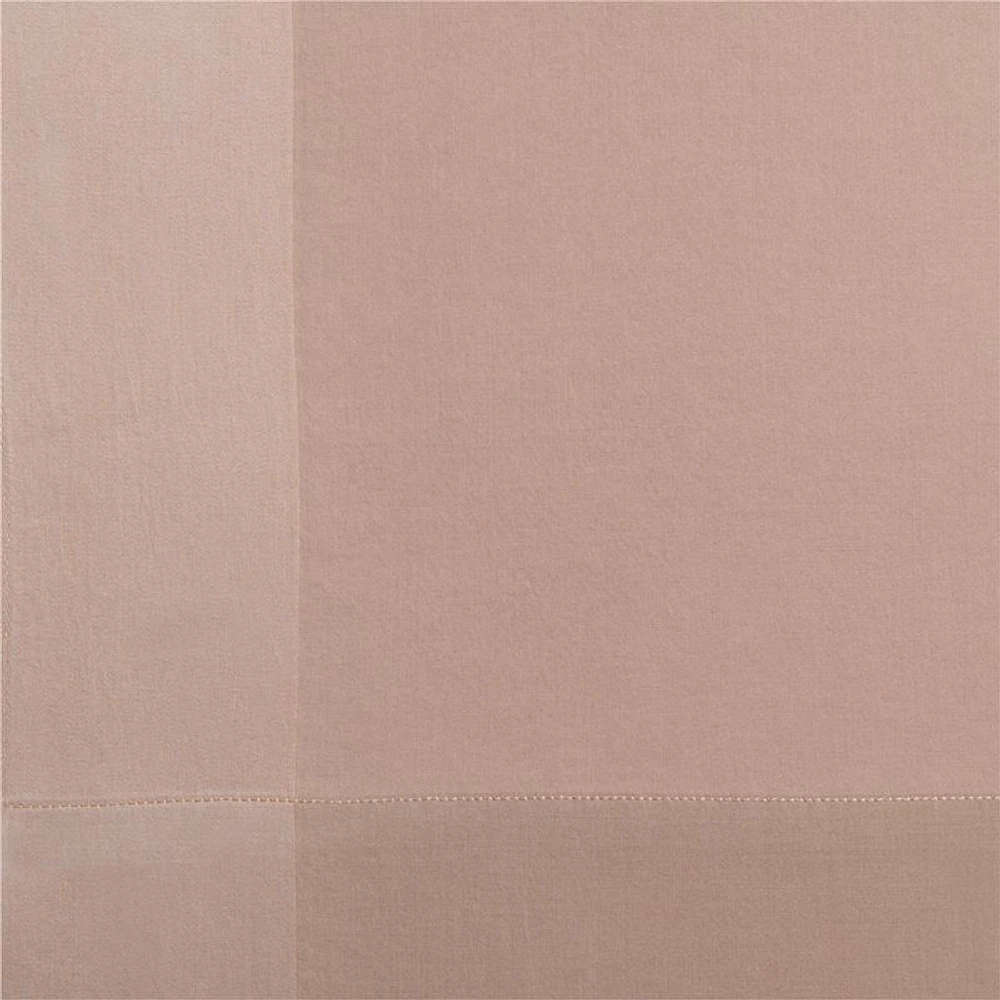Plum Rose Organic Cotton Voile with Satin Border Sheer Window Curtain Panel 44"x63"