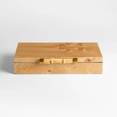 Volos Small Burl Wood Lidded Decorative Storage Box