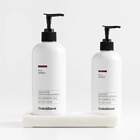 Fig + Amber Hand Soap and Lotion Set with White Marble Caddy