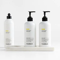 Lemon + Tangerine Hand Soap, Lotion and Dish Soap Set with White Marble Caddy
