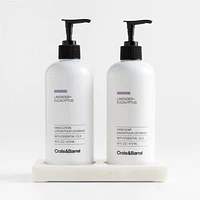 Lavender + Eucalyptus Hand Soap and Lotion Set with White Marble Caddy