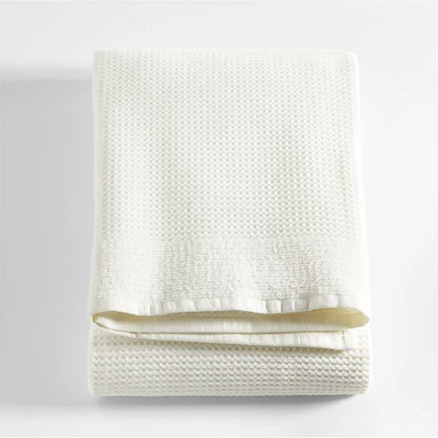 Ivory Organic Waffle Bath Towel