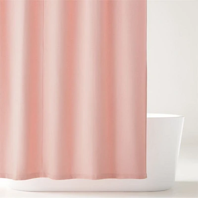 Pink Organic Waffle Shower Curtain