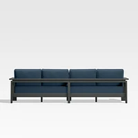 Walker 117" 2-Piece Metal Sectional Sofa with Cast Harbor Blue Sunbrella ® Cushions