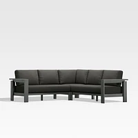 Walker Metal -Piece Outdoor Sectional Sofa with Cast Charcoal Grey Sunbrella ® Cushions