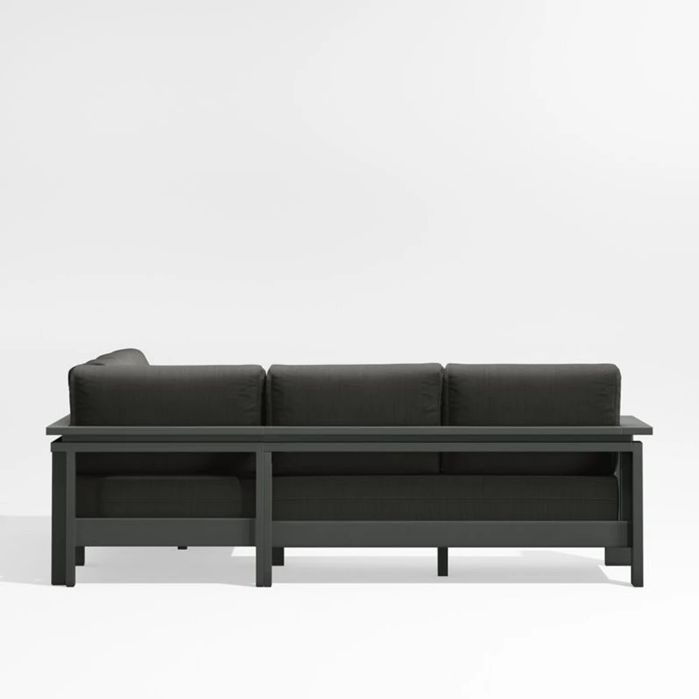 Walker Metal -Piece Outdoor Sectional Sofa with Cast Charcoal Grey Sunbrella ® Cushions