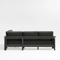 Walker Metal -Piece Outdoor Sectional Sofa with Cast Charcoal Grey Sunbrella ® Cushions