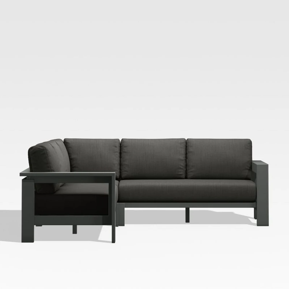 Walker Metal -Piece Outdoor Sectional Sofa with Cast Charcoal Grey Sunbrella ® Cushions