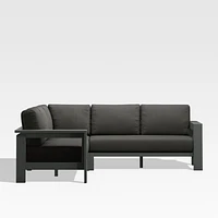 Walker Metal -Piece Outdoor Sectional Sofa with Cast Charcoal Grey Sunbrella ® Cushions
