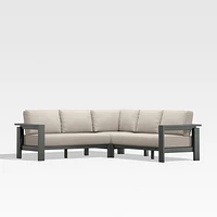 Walker Metal -Piece Outdoor Sectional Sofa with Canvas Flax Beige Sunbrella ® Cushions