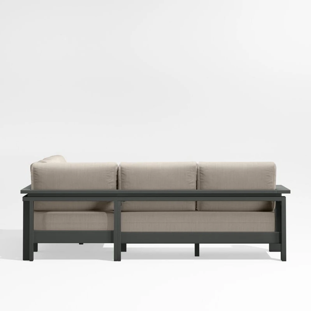 Walker Metal -Piece Outdoor Sectional Sofa with Canvas Flax Beige Sunbrella ® Cushions