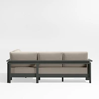 Walker Metal -Piece Outdoor Sectional Sofa with Canvas Flax Beige Sunbrella ® Cushions