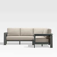 Walker Metal -Piece Outdoor Sectional Sofa with Canvas Flax Beige Sunbrella ® Cushions