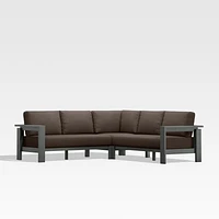 Walker Metal -Piece Outdoor Sectional Sofa with Canvas Java Brown Sunbrella ® Cushions