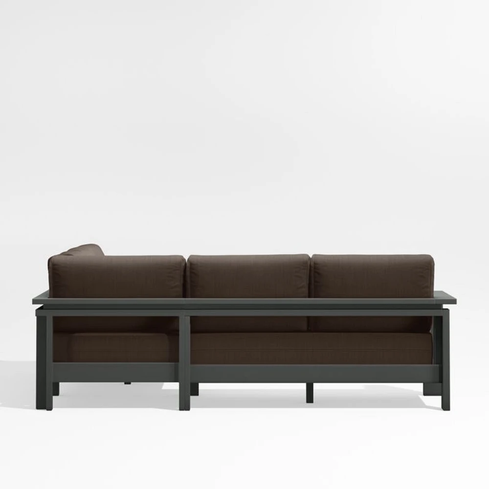 Walker Metal -Piece Outdoor Sectional Sofa with Canvas Java Brown Sunbrella ® Cushions