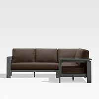 Walker Metal -Piece Outdoor Sectional Sofa with Canvas Java Brown Sunbrella ® Cushions