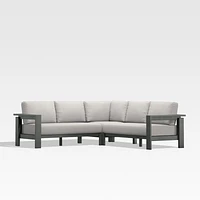 Walker Metal -Piece Outdoor Sectional Sofa with Cast Silver Sunbrella ® Cushions