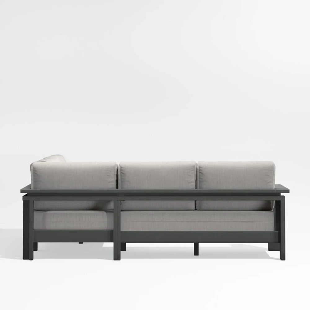 Walker Metal -Piece Outdoor Sectional Sofa with Cast Silver Sunbrella ® Cushions
