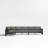 Walker 4-Piece Metal L-Shaped Sectional with Canvas Charcoal Sunbrella ® Cushions