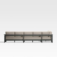 Walker Metal 4-Piece L-Shaped Outdoor Sectional Sofa with Canvas Flax Beige Sunbrella ® Cushions