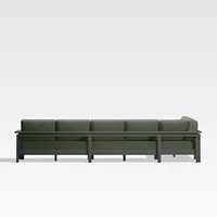 Walker Metal 4-Piece L-Shaped Outdoor Sectional Sofa with Cast Sage Green Sunbrella ® Cushions