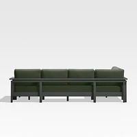 Walker Metal 4-Piece Right Arm Chaise Outdoor Sectional Sofa with Cast Sage Green Sunbrella ® Cushions