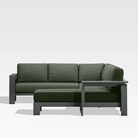 Walker Metal 4-Piece Right Arm Chaise Outdoor Sectional Sofa with Cast Sage Green Sunbrella ® Cushions