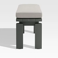 Walker Metal Outdoor Dining Bench with Cast Ash Brown Sunbrella ® Cushion