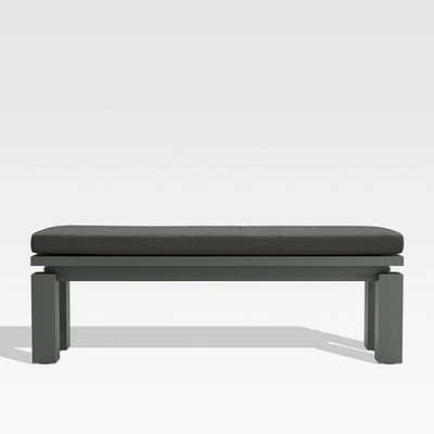 Walker Metal Outdoor Dining Bench with Cast Charcoal Grey Sunbrella ® Cushion